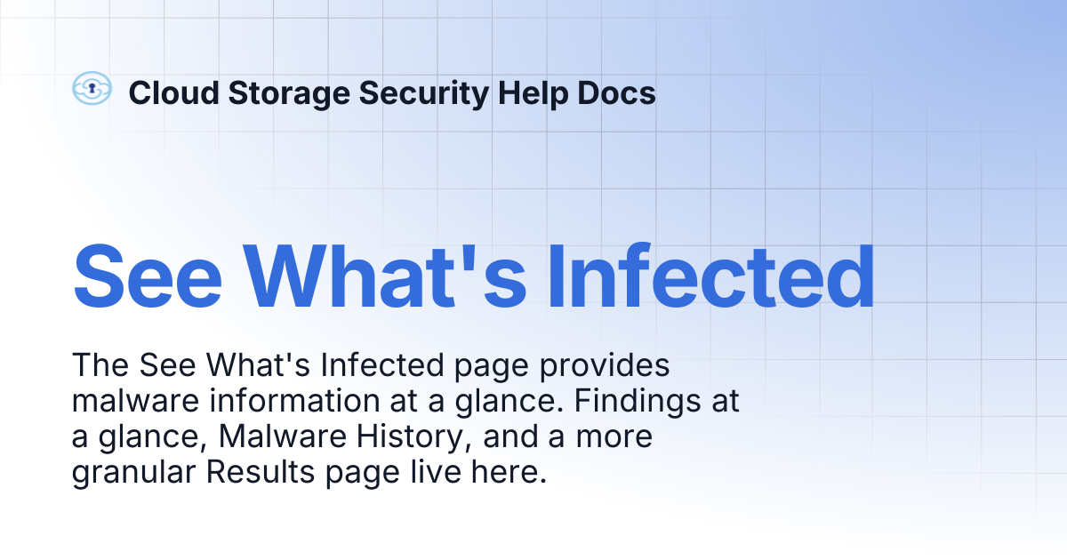 See What's Infected | Cloud Storage Security Help Docs